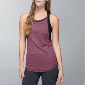 Lululemon | Citta Singlet Tank | High Neck | Heathered Purple wine/maroon color